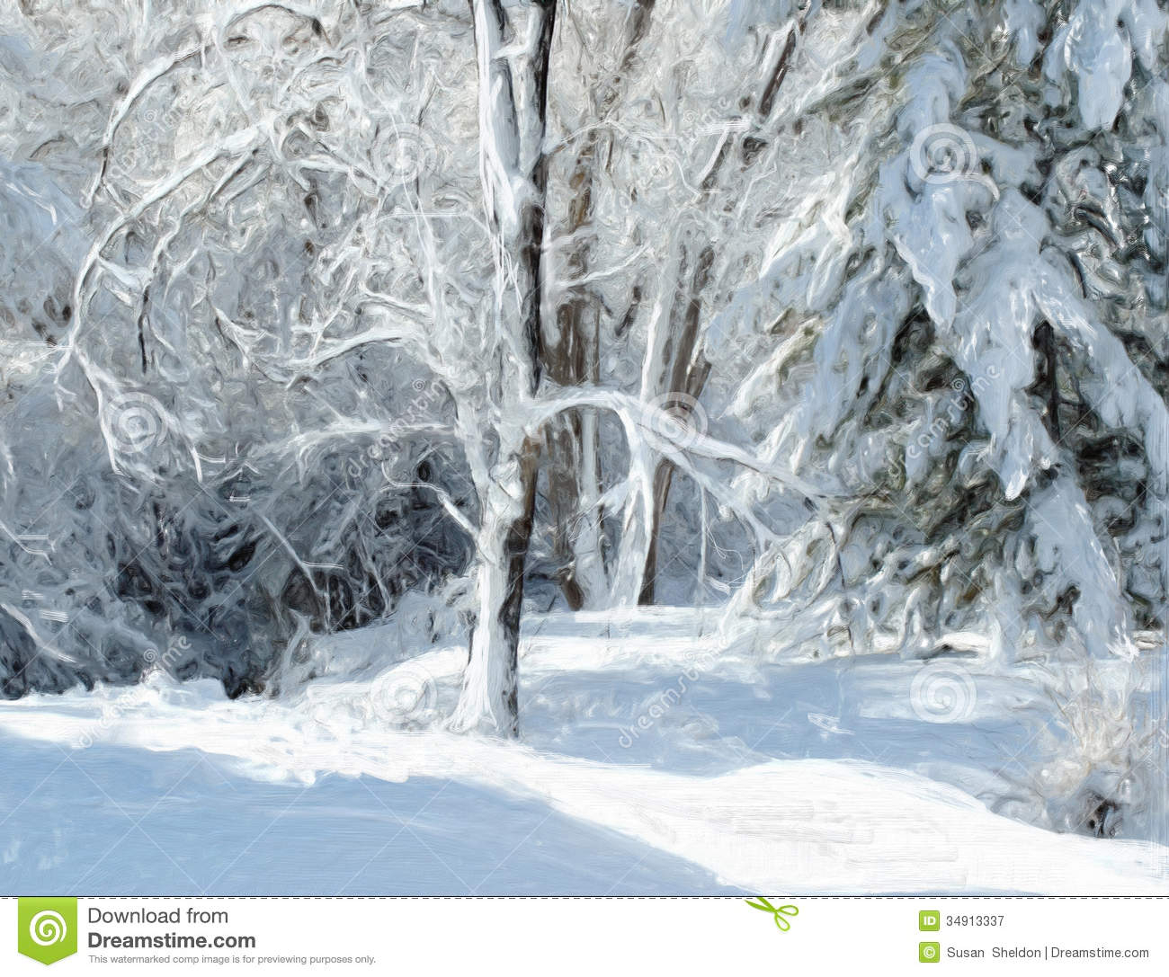 1300x1087 Painting A Winter Scene And Winter Landscape Painting Stock - Winter Scene Drawing