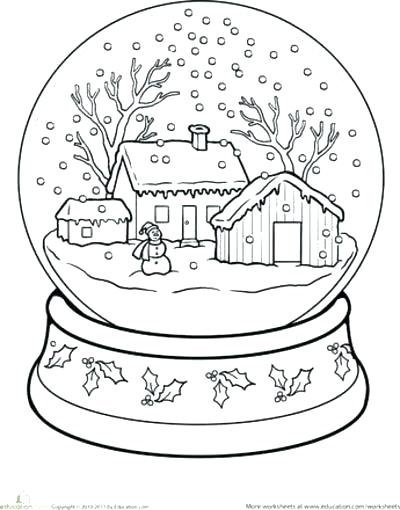 400x510 Winter Scene Coloring - Winter Scene Drawing