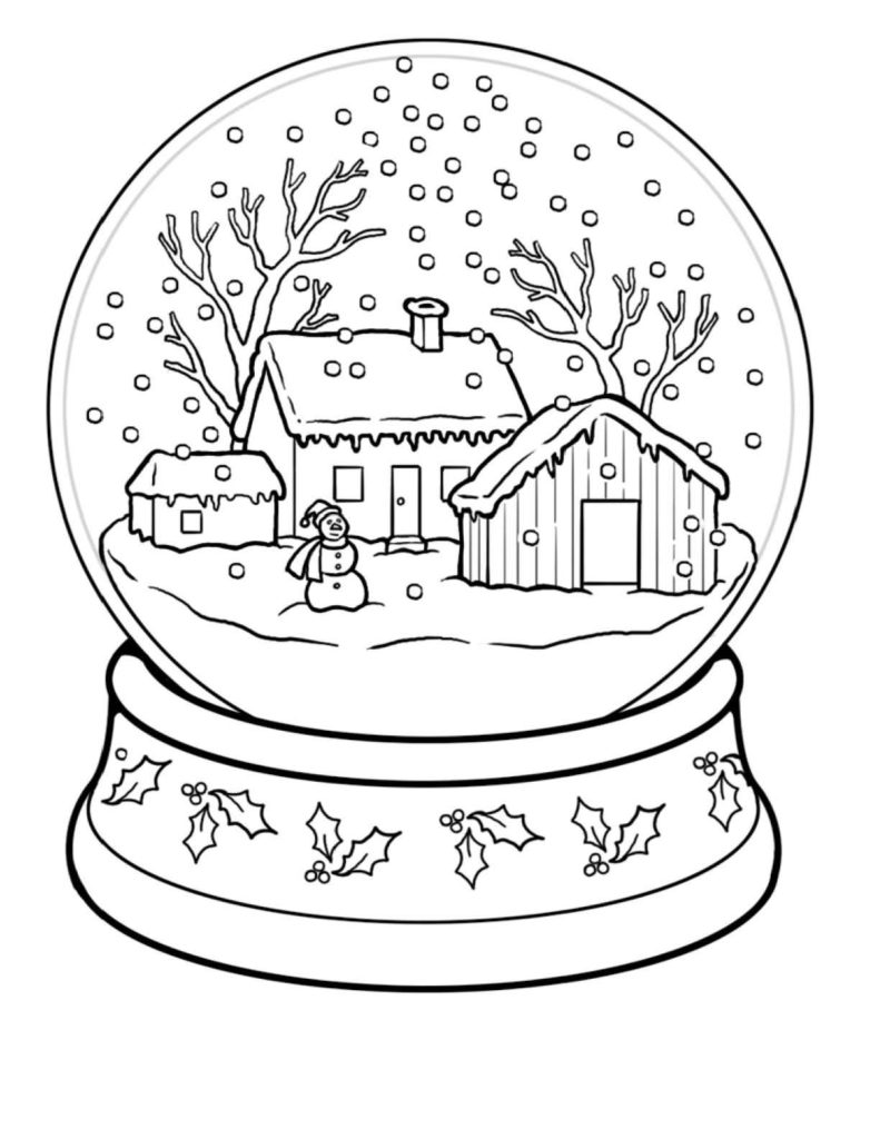 791x1024 Winter Scene Coloring Pages - Winter Scene Drawing