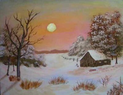 400x309 Winter Scene - Winter Scene Drawing