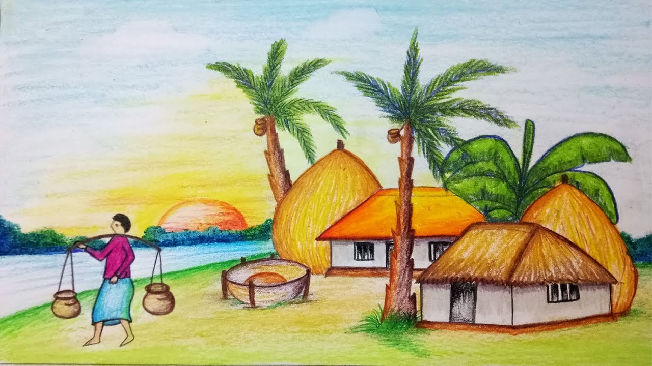 1280x720 How To Draw Winter Season Scenery Step - Winter Season Drawing