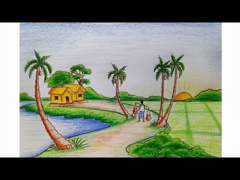 480x360 How To Draw A Scenery Of Winter Season Step - Winter Season Drawing