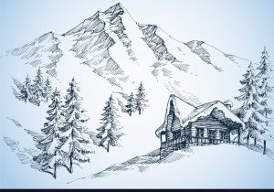 300x210 winter landscape drawing winter season drawing of winter - Winter Season Drawing