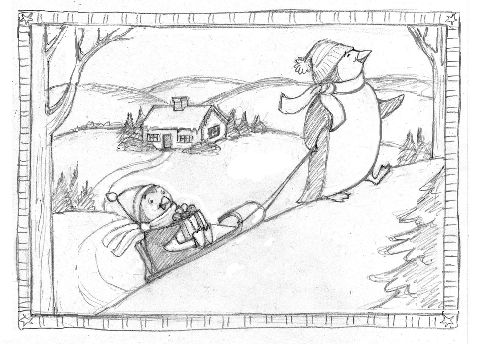 1600x1154 easy drawing of winter season best winter painting ideas - Winter Season Drawing