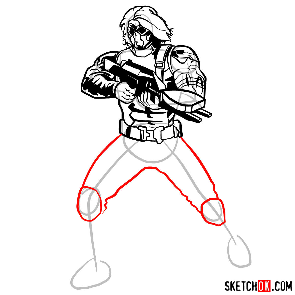 1200x1200 How To Draw Bucky Barnes The Winter Soldier - Winter Soldier Drawing