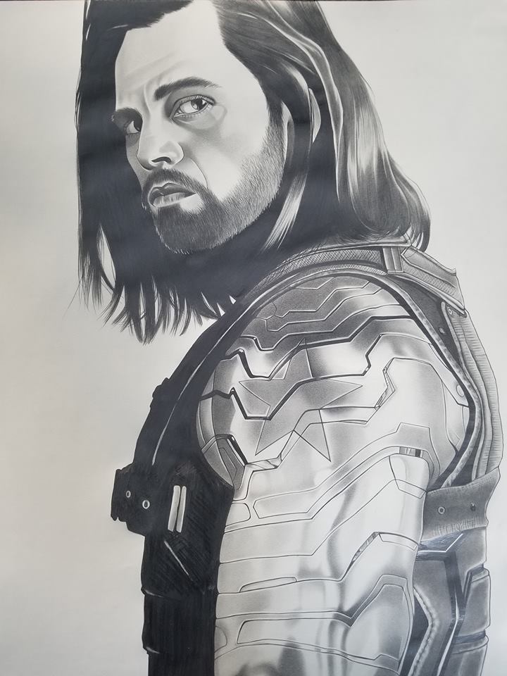 720x960 Winter Soldier Finished Drawing - Winter Soldier Drawing