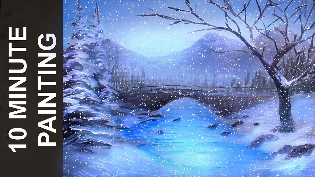 1280x720 painting a winter wonderland landscape with acrylics in minutes - Winter Wonderland Drawing
