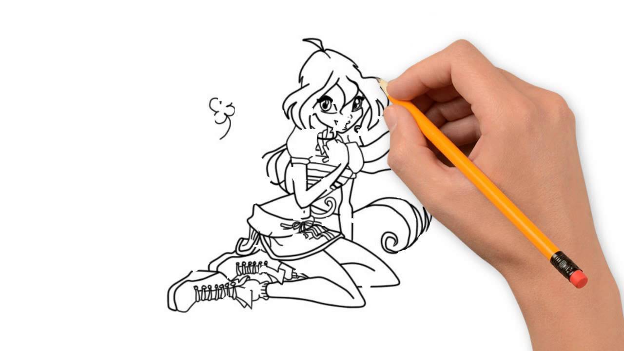1280x720 winx bloom winx club pencil to draw step - Winx Club Bloom Drawing