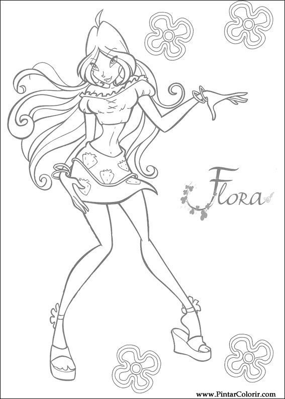 567x794 drawings to paint colour winx club - Winx Club Drawing