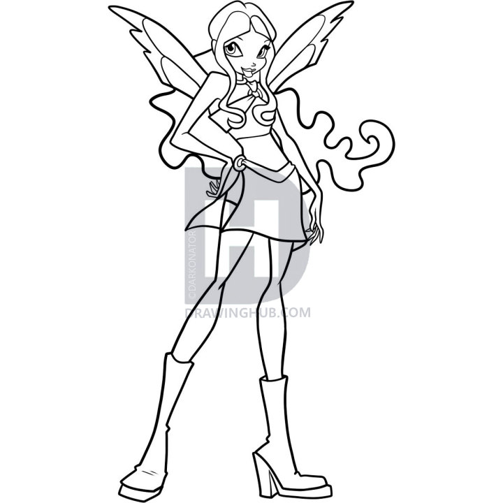 720x720 how to draw layla, winx club, layla, step - Winx Club Drawing