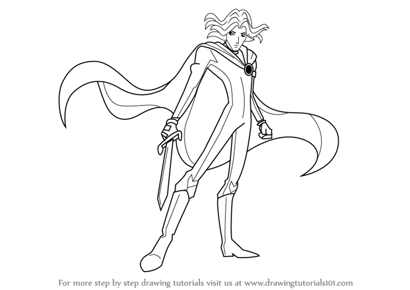 800x566 learn how to draw sky from winx club - Winx Club Drawing