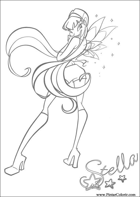 567x794 drawings to paint colour winx club - Winx Club Drawing