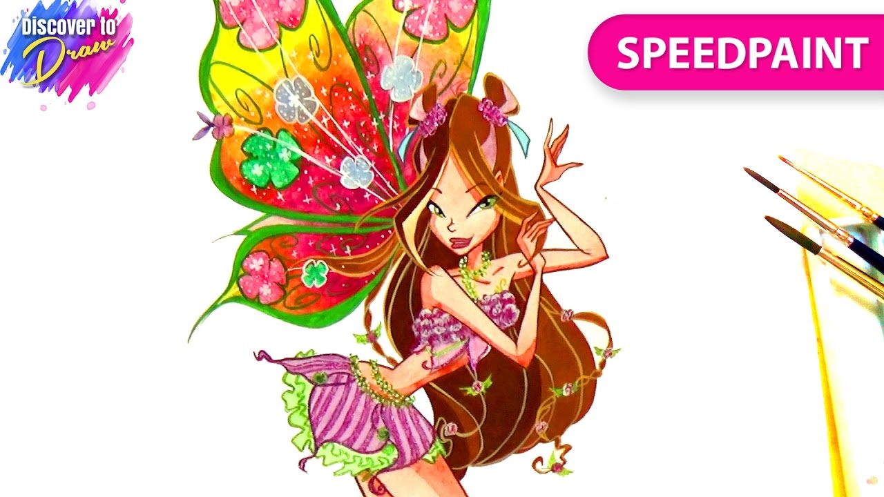 1280x720 how to draw flora believix from winx club speedpainting - Winx Club Flora Drawing