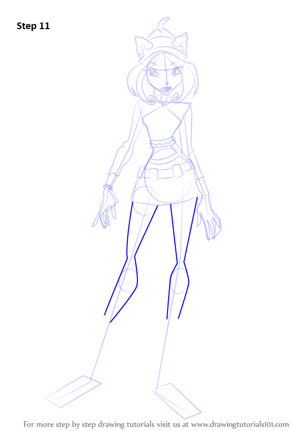 597x844 learn how to draw flora from winx club - Winx Club Flora Drawing