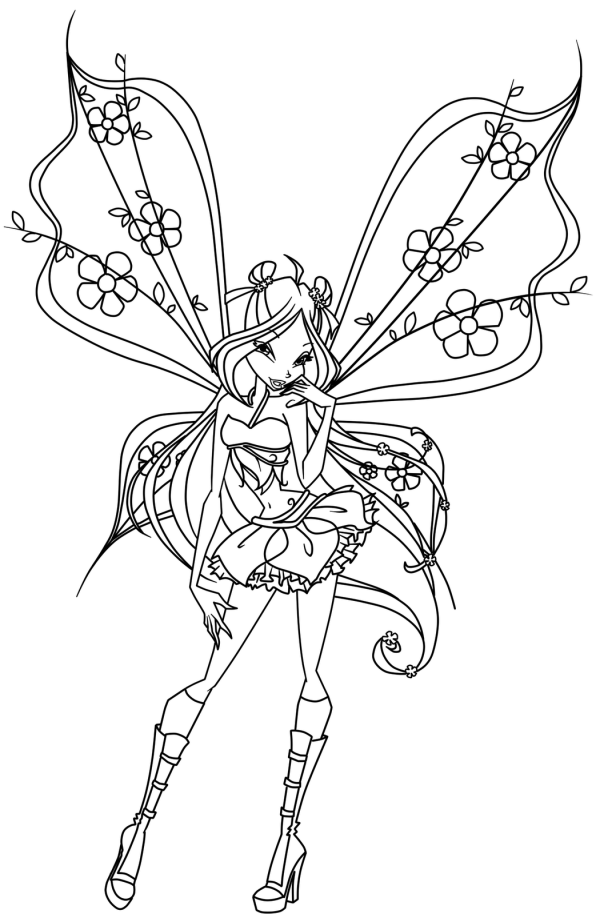600x914 flora winx club coloring pages coloring pages winx club - Winx Club Flora Drawing