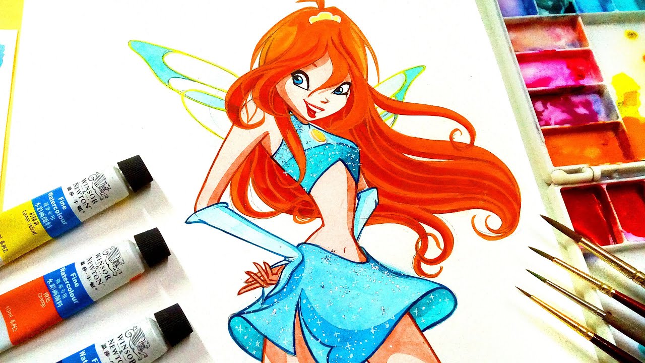 1280x720 drawing and paint bloom from winx winx bloom - Winx Drawing