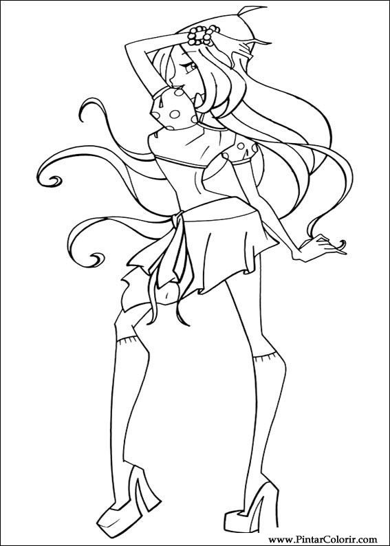 567x794 Drawings To Paint Colour Winx Club - Winx Drawing