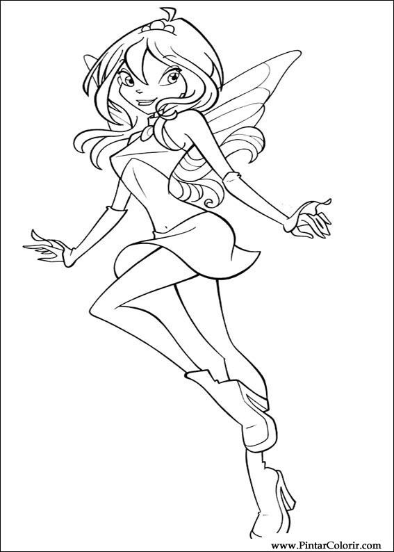 567x794 Drawings To Paint Colour Winx Club - Winx Drawing
