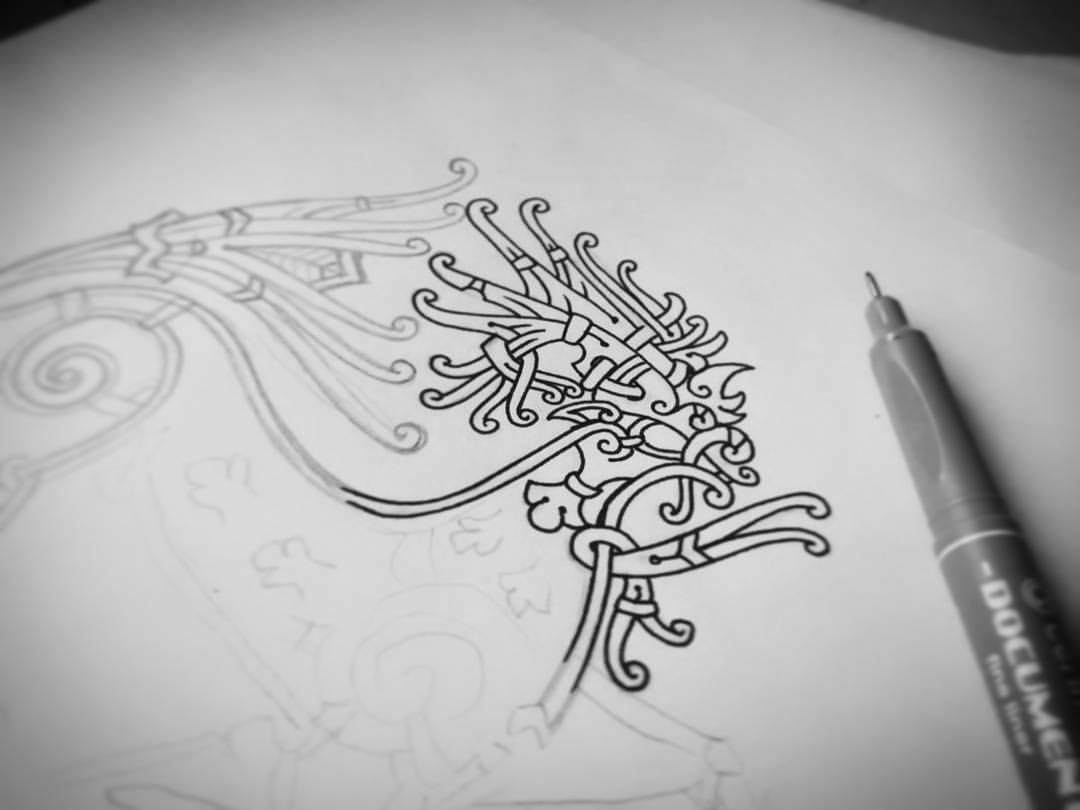 1080x810 The Raven From The North - Wip Drawing