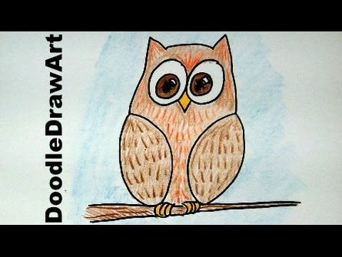 480x360 how to draw an easy wise old owl cartoon - Wise Owl Drawing