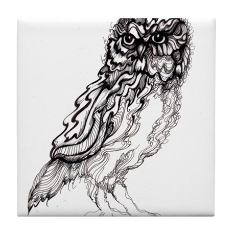 460x460 Owl Drawing Coasters - Wise Owl Drawing