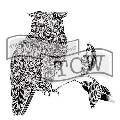 500x500 the crafters workshop wise owl x doodling templates - Wise Owl Drawing