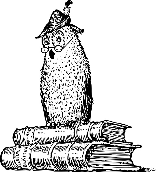 540x594 wise owl on books clip art free vector in open office drawing - Wise Owl Drawing