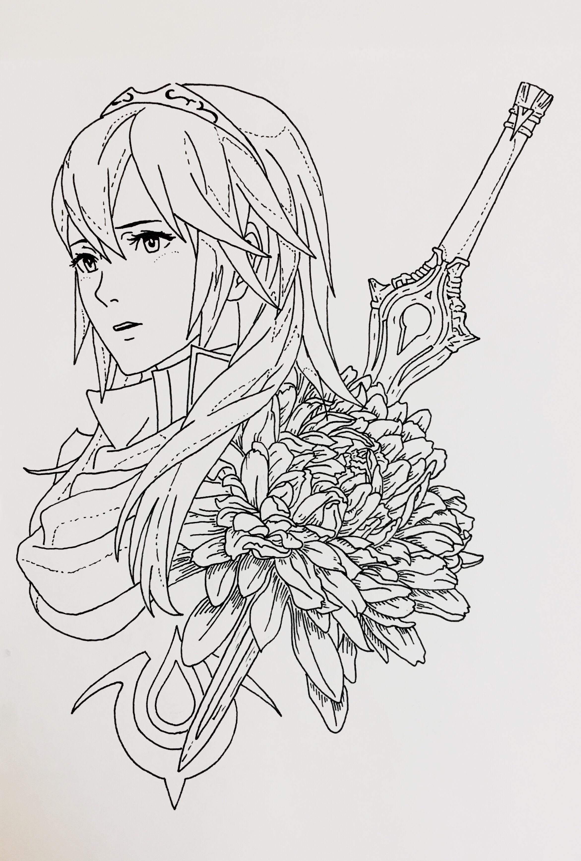 2343x3468 lucina drawing from my tattoo flash book! i wish more people would - Wish Drawing