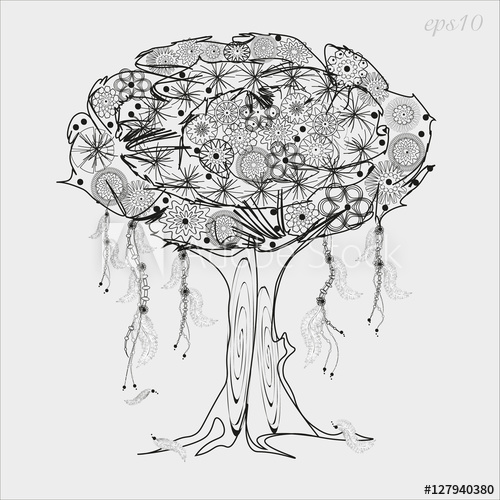 500x500 wish tree graphics drawing handmade abstract design author - Wish Drawing
