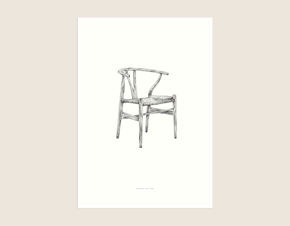 1000x781 Wishbone Chair Strek - Wishbone Drawing