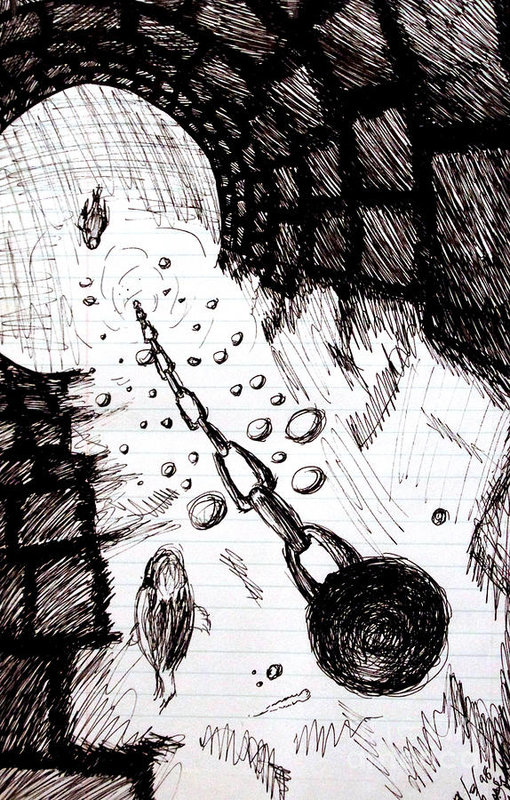 510x800 Wishing Well Art Print - Wishing Well Drawing