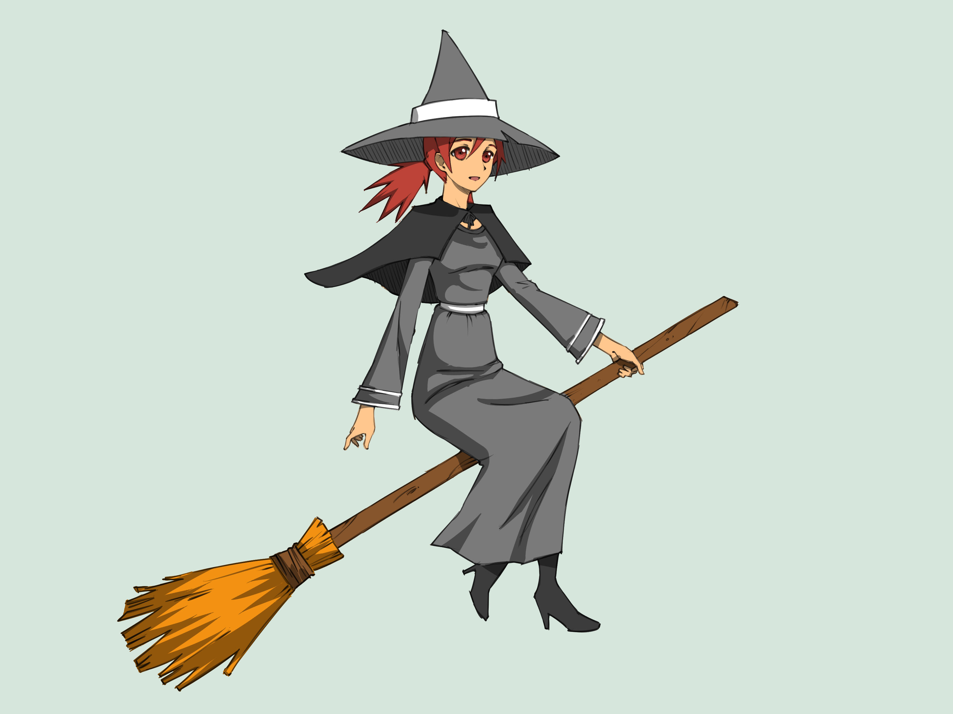 3200x2400 How To Draw A Witch - Witch Broom Drawing