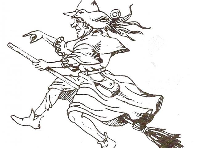 640x480 drawn witch broom sketch - Witch Broom Drawing