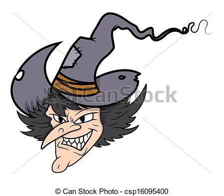 450x395 evil witch character vector drawing art of witch face - Witch Face Drawing