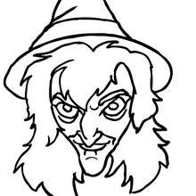 220x220 Scary Witch Face Coloring Pages - Witch Face Drawing