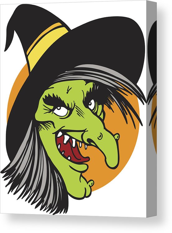 553x750 Witch Face Drawing Canvas Print Canvas Art - Witch Face Drawing
