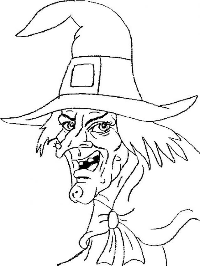 638x850 Witch Face Drawing - Witch Face Drawing