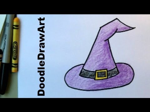 480x360 how to draw a witches hat! easy drawing lesson for kids - Witch Hat Drawing
