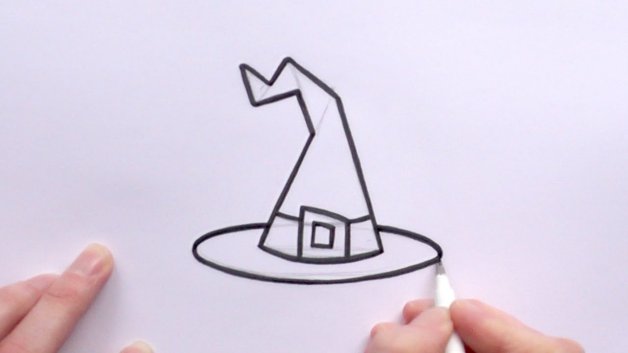 1280x720 how to draw a cartoon witch's hat for halloween - Witch Hat Drawing