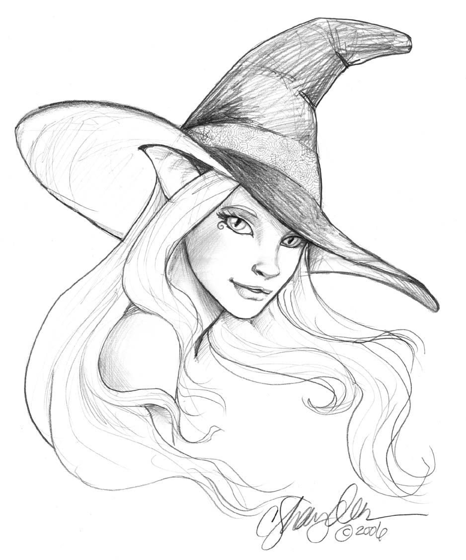 938x1129 witch's hat - Witch Hat Drawing