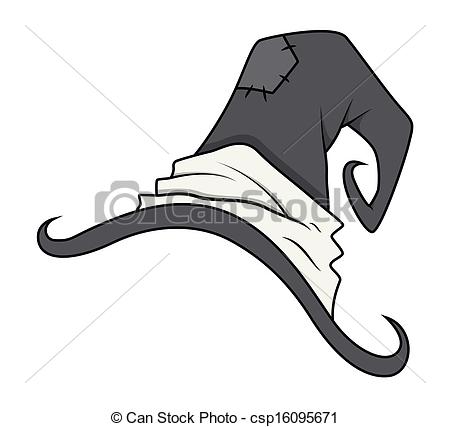 450x427 witch hat vector drawing art of old ragged witch hat vector - Witch Hat Drawing