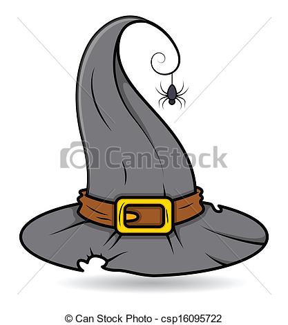 417x470 witch hat with a spider vector drawing art of witch hat - Witch Hat Drawing