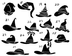 236x185 eri kawakami witch hat silhouettes holidays halloween day - Witch Hat Drawing