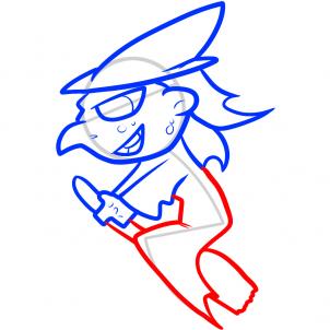 302x302 How To Draw Witch - Witch On Broom Drawing