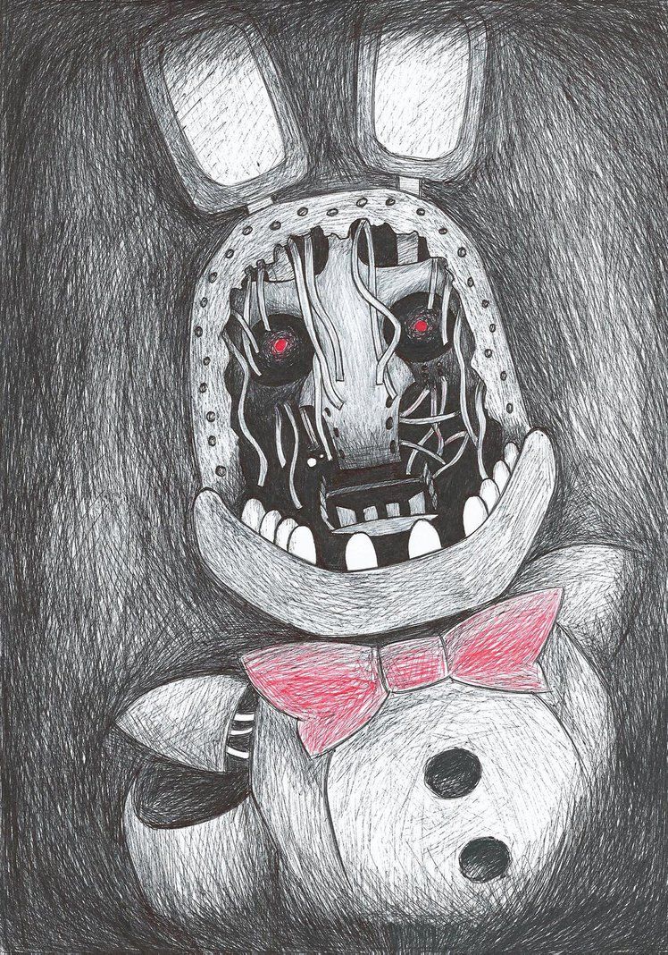 748x1068 withered bonnie - Withered Bonnie Drawing