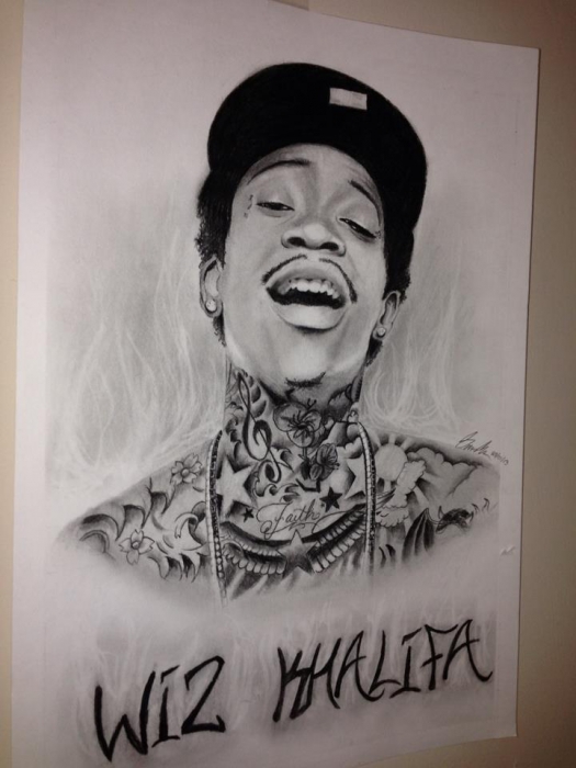 525x700 Portrait Of Wiz Khalifa - Wiz Khalifa Drawing