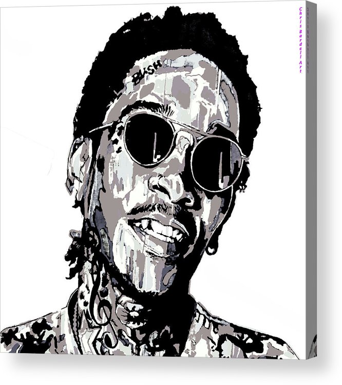 666x750 Wiz Khalifa Bw Acrylic Print - Wiz Khalifa Drawing