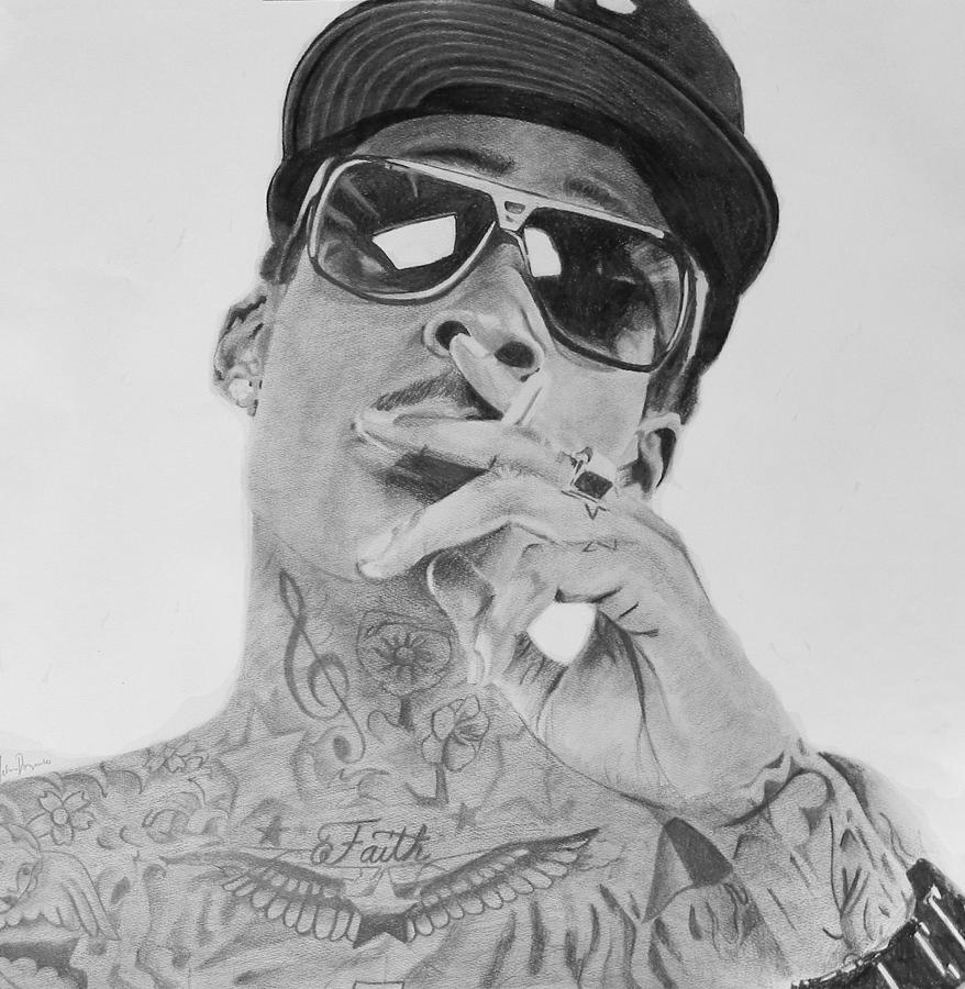 878x900 Wiz Khalifa Drawing - Wiz Khalifa Drawing