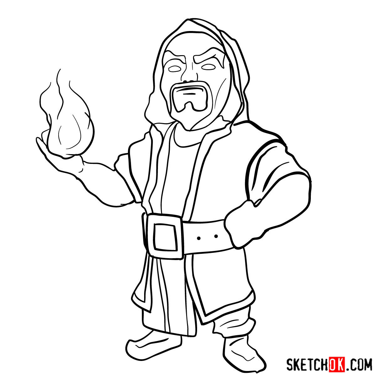 1200x1200 how to draw wizard from clash of clans - Wizard Drawing