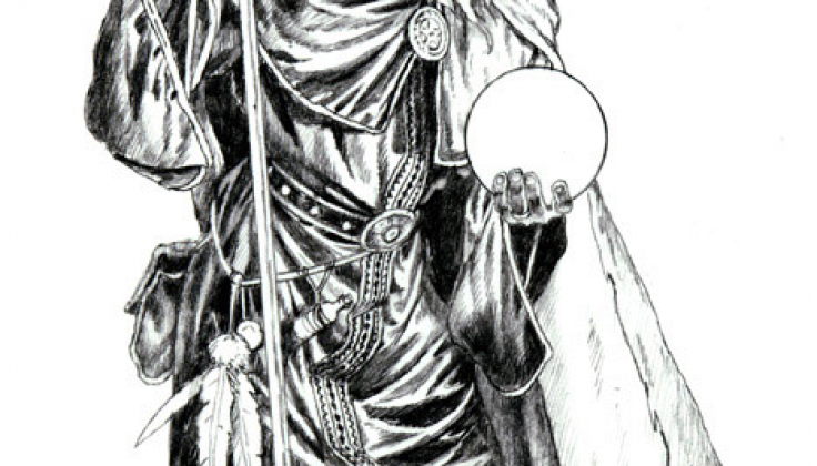 736x420 old wizard drawing clyde caldwell online - Wizard Drawing